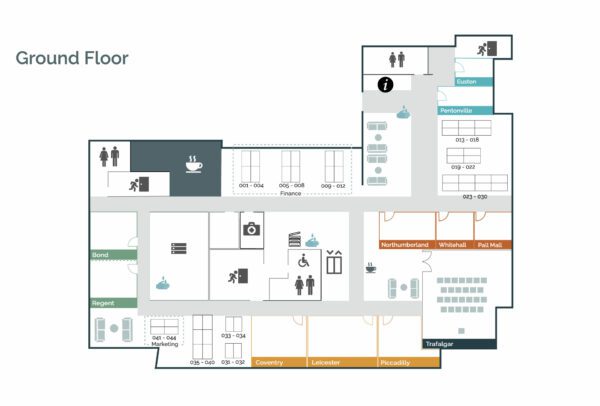 Example workspace booking floor plan